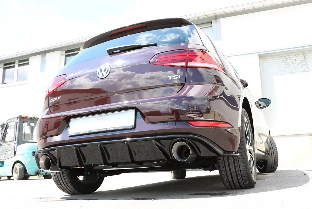 VW Golf VII Facelift Einzelradaufhängung - Einsatz schwarz  Endschalldämpfer rechts/links - 1x114 Typ 25 rechts/links inkl. Heckeinsatz schwarz lackiert