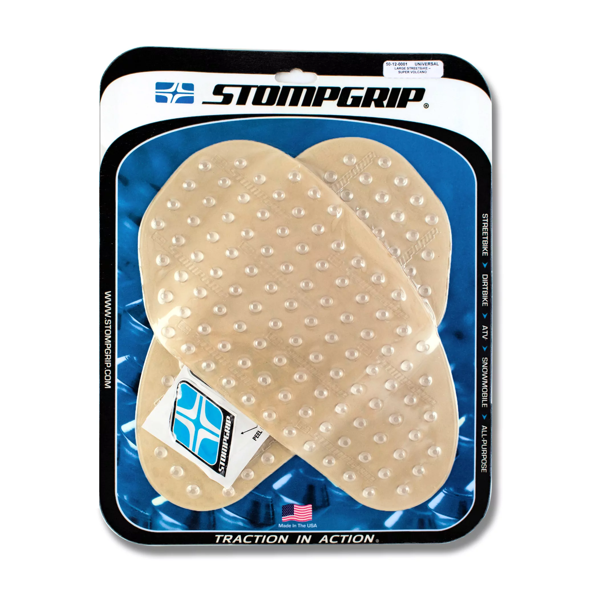 Stompgrip Traction Pad Super Volcano Universal groß (2 Stück) ca. 298 mm x 171 mm Klar