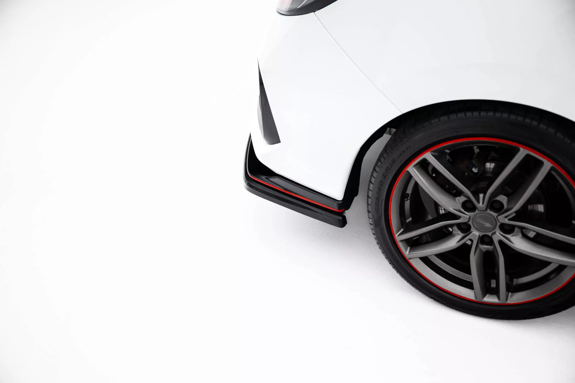 Hinten Splitter V.2 Honda Civic Sport Mk 10 Facelift Schwarz Hochglanz