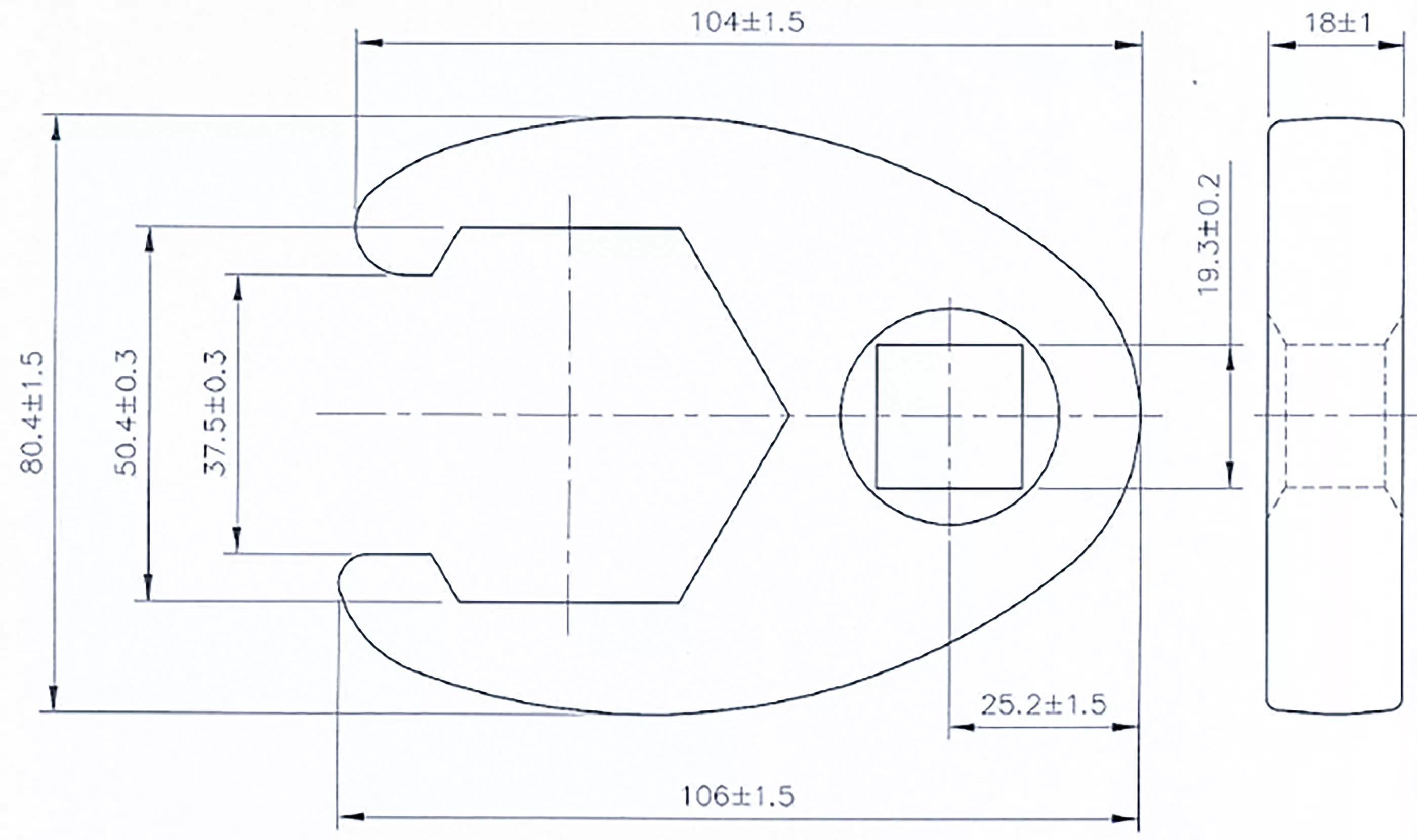 Hahnenfußschlüssel | Antrieb Innenvierkant 20 mm (3/4") | SW 50 mm
