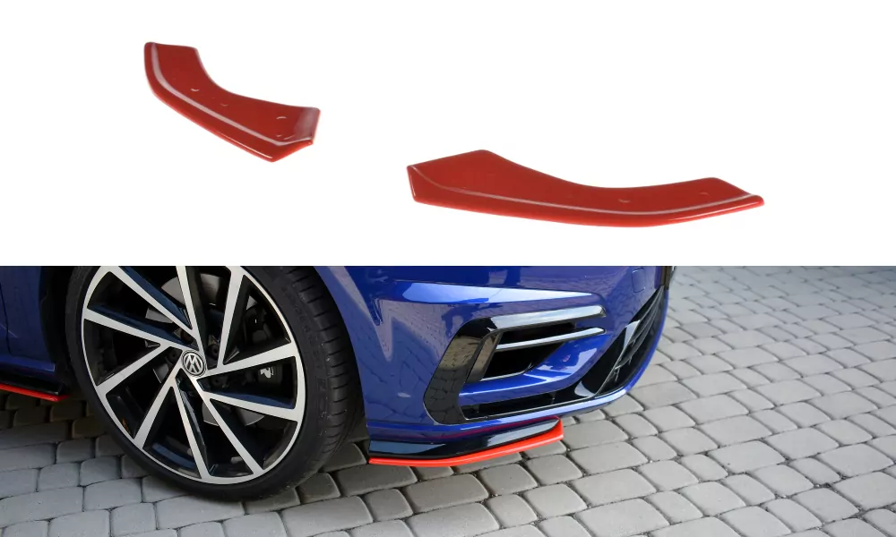 Cup Spoilerlippe Front Ansatz Passend Für V.8 VW GOLF 7 R FACELIFT Rot Hochglanz