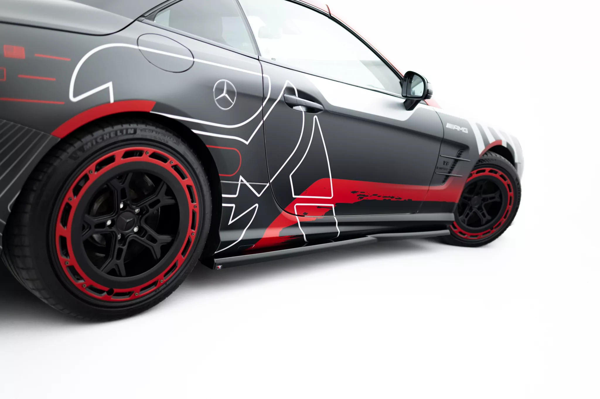 Seitenschweller Ansatz Für Mercedes-Benz SL 63 AMG R231 Schwarz Hochglanz