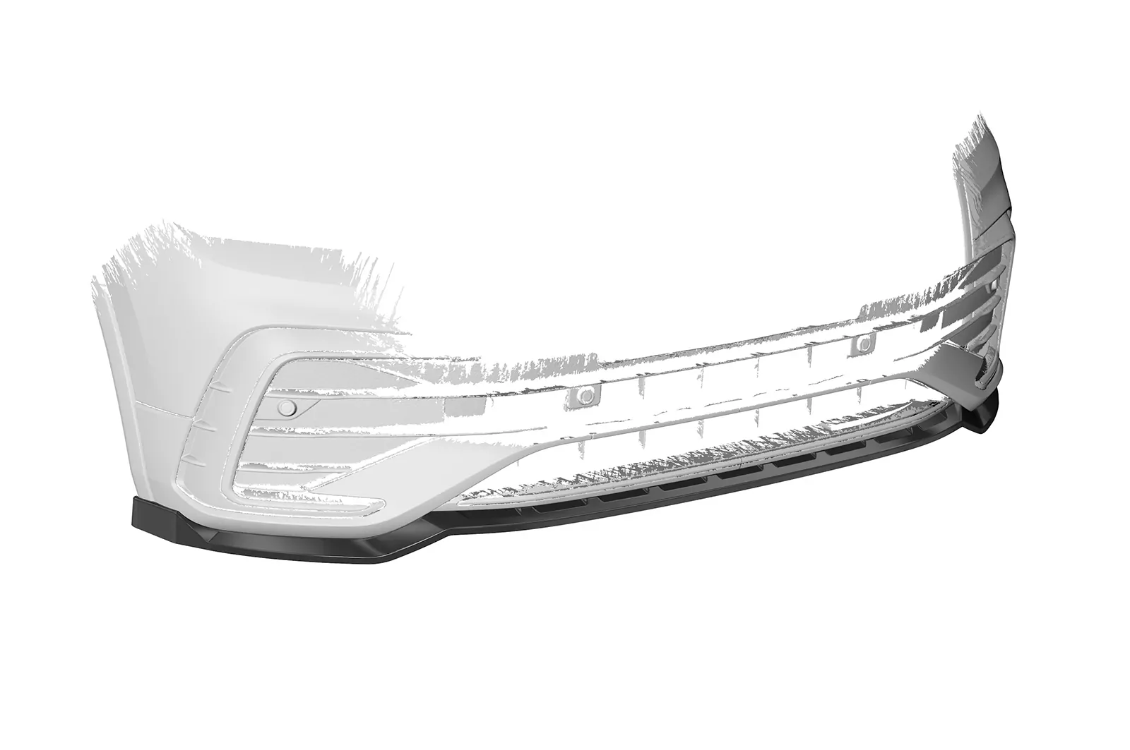 Cup-Spoilerlippe mit ABE für VW Tiguan II (Typ AD1) R-Line CSL475 Schwarz Strukturiert