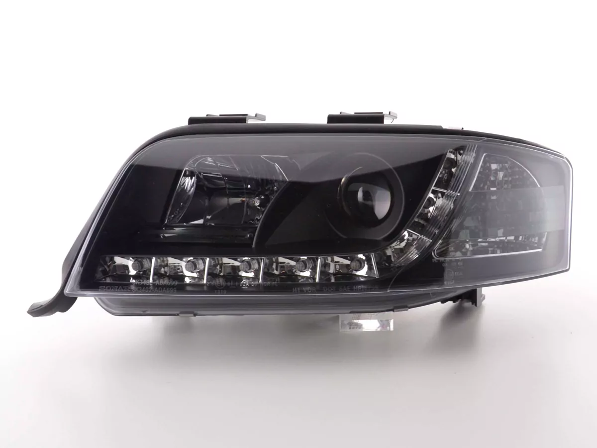 Scheinwerfer Set Daylight LED Tagfahrlicht Audi A6 4B Bj. 01-03 schwarz