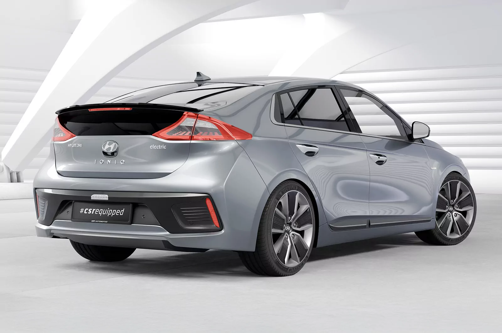 Heckflügel mit ABE für Hyundai Ioniq HF756 Strukturiert (schwarz matt)