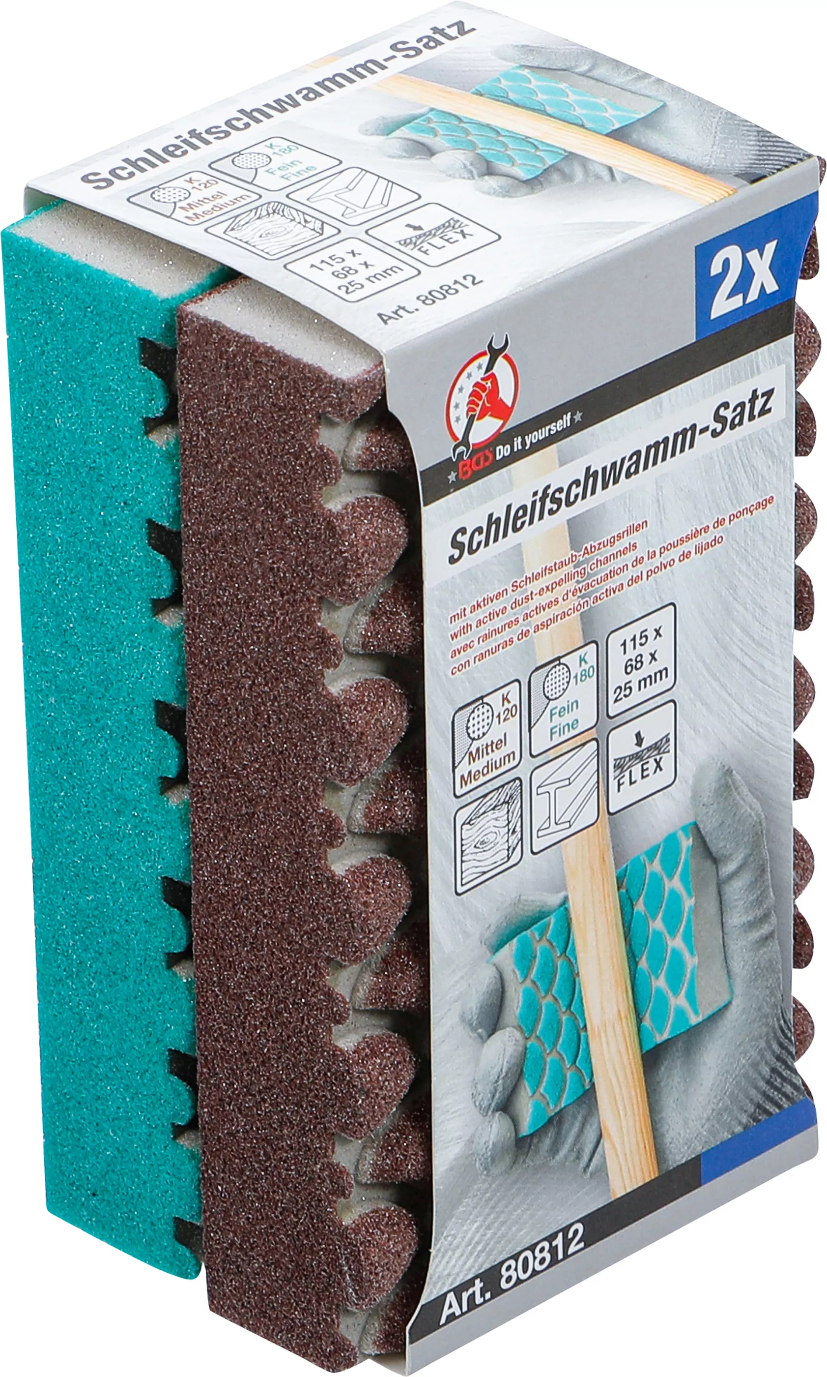 Schleifschwamm-Satz | K 120, 180 | 2-tlg.
