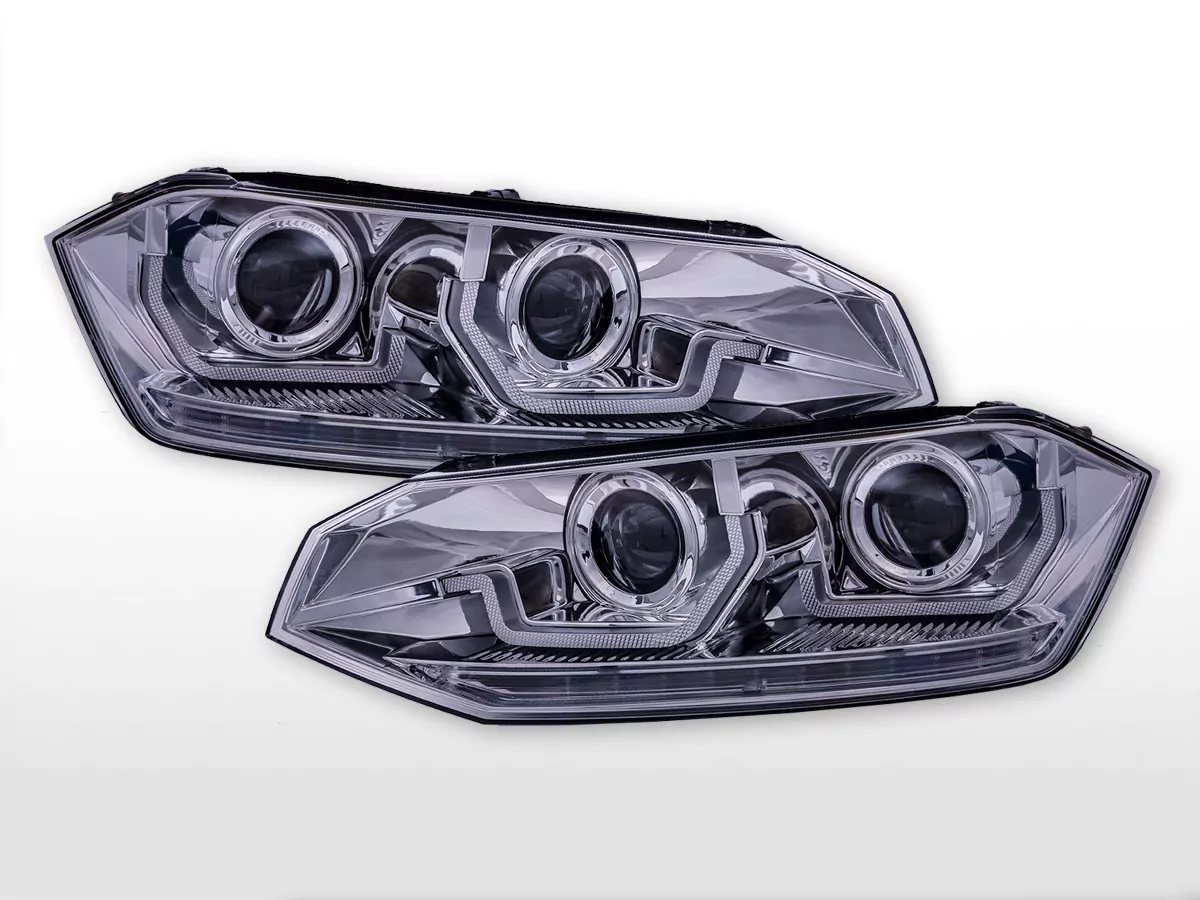 Scheinwerfer Set LED Tagfahrlicht VW Polo VI Typ AW Bj. 17-21 chrom für Rechtslenker