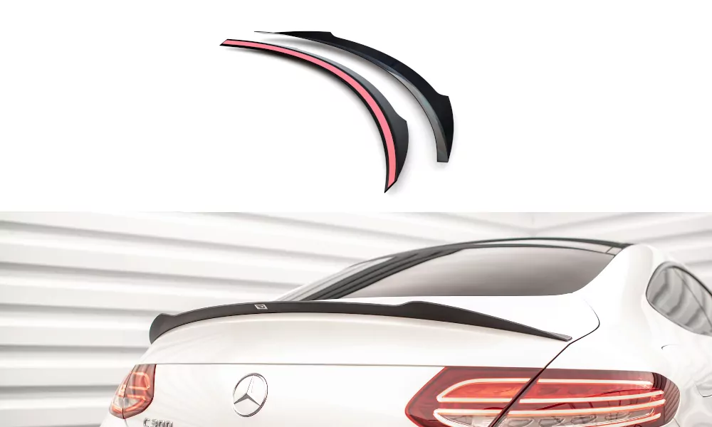 Spoiler CAP Passend Für Passend Für MERCEDES- BENZ C-KLASSE W205 COUPE AMG-LINE Schwarz Hochglanz Schwarz Hochglanz