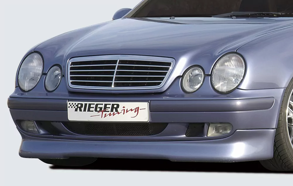 Rieger Spoilerlippe  (Elegance) für Mercedes CLK (W208) - Coupé  bei Avantgarde (03-): orig. Unterbau nachrüsten carbon optik