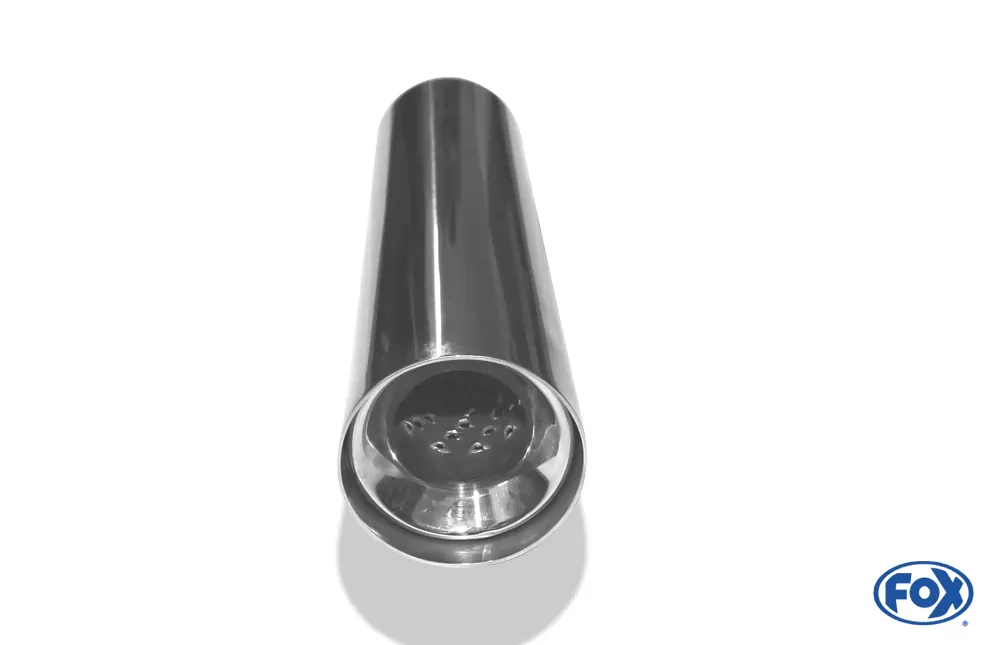 Anschweißendrohr Typ 11  Ø 70 mm / Gesamtlänge: 300 mm  - rund / uneingerollt / gerade / mit Absorber (Innendurchmesser 40mm - Länge: 150mm)