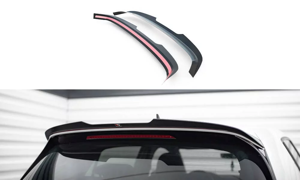 Spoiler CAP Passend Für V.2 Passend Für VW Golf 7 R/GTI FL  Schwarz Hochglanz Schwarz Hochglanz