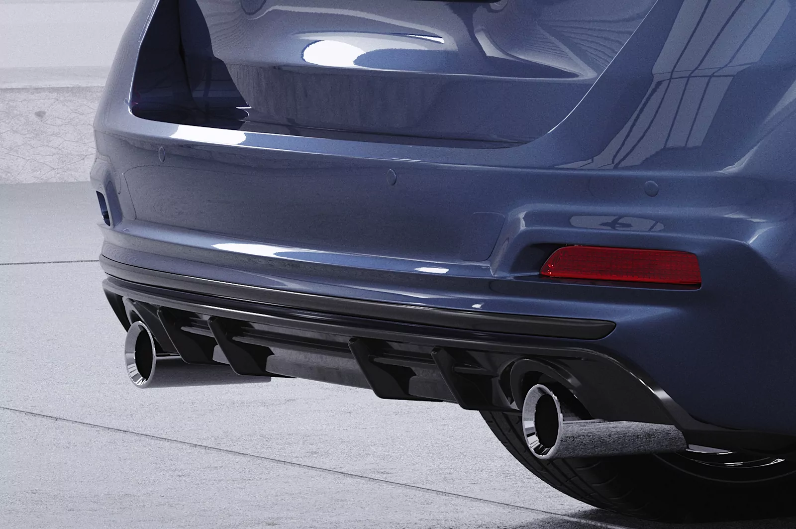 Heckansatz für BMW 3er F31 Touring LCI HA445 Schwarz Strukturiert