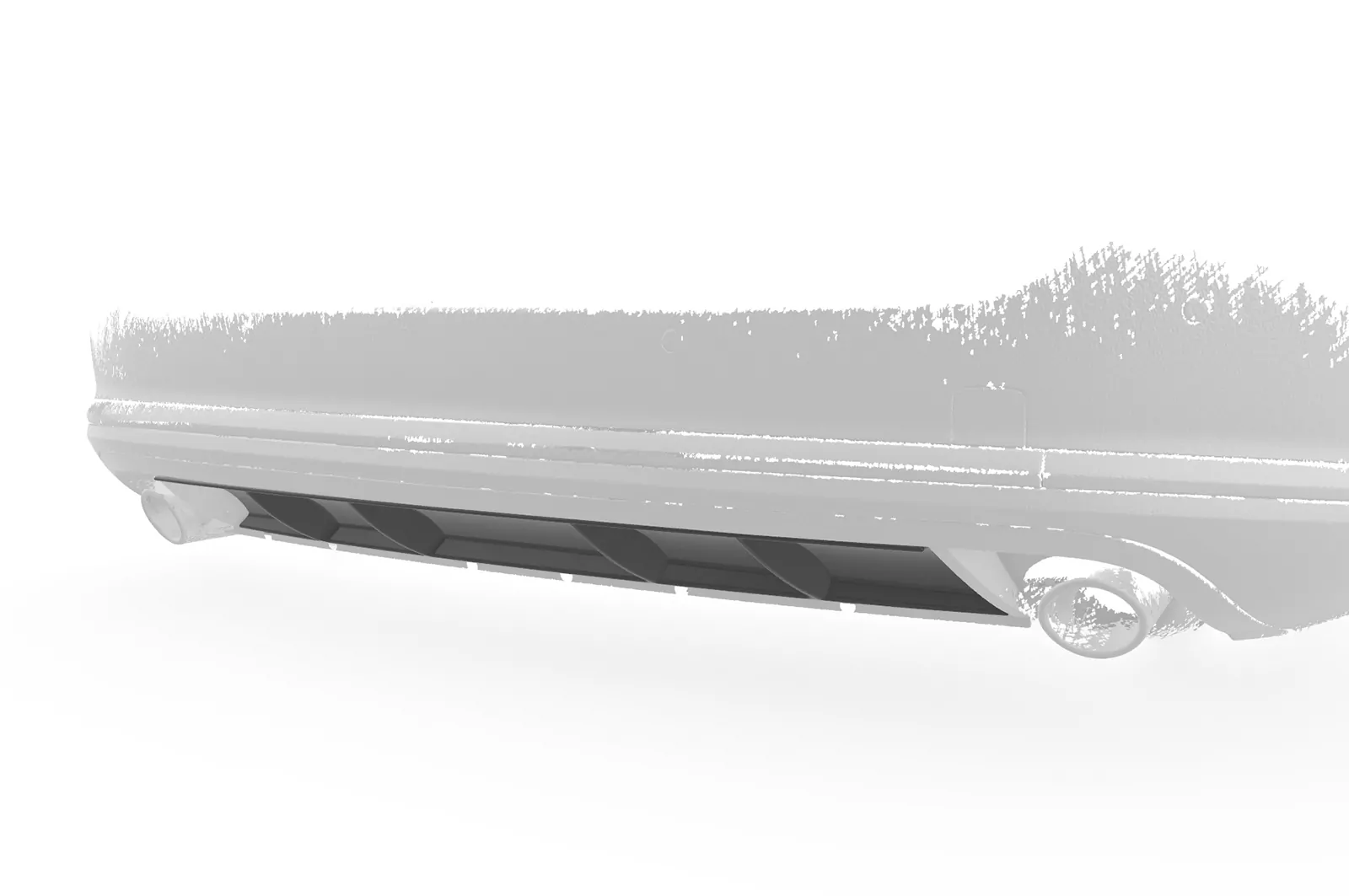 Heckansatz für VW Passat B7 Typ 3C Variant HA243 Strukturiert (schwarz matt)