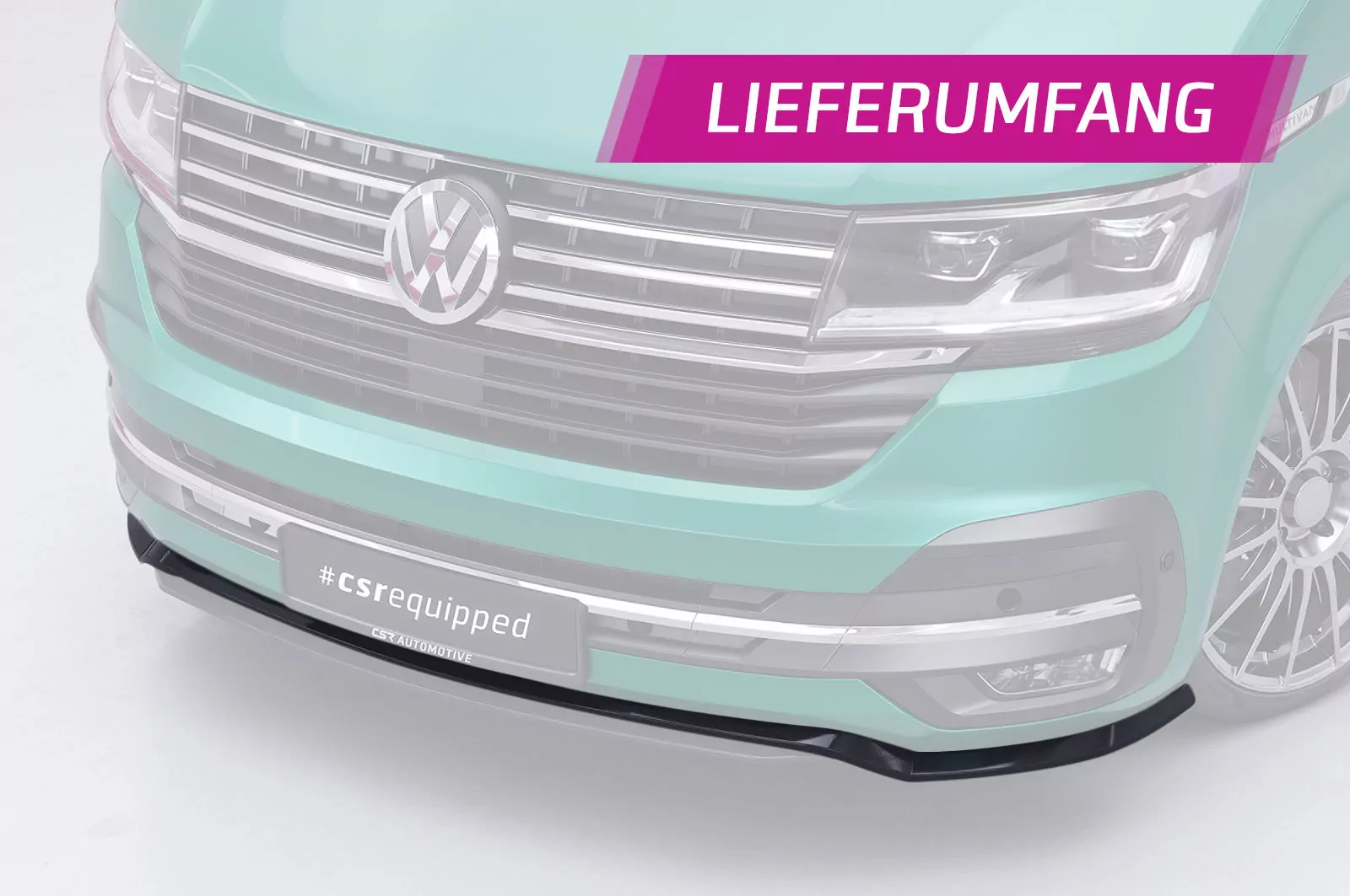 Cup-Spoilerlippe mit ABE für VW T6.1 CSL464 Strukturiert (schwarz matt)