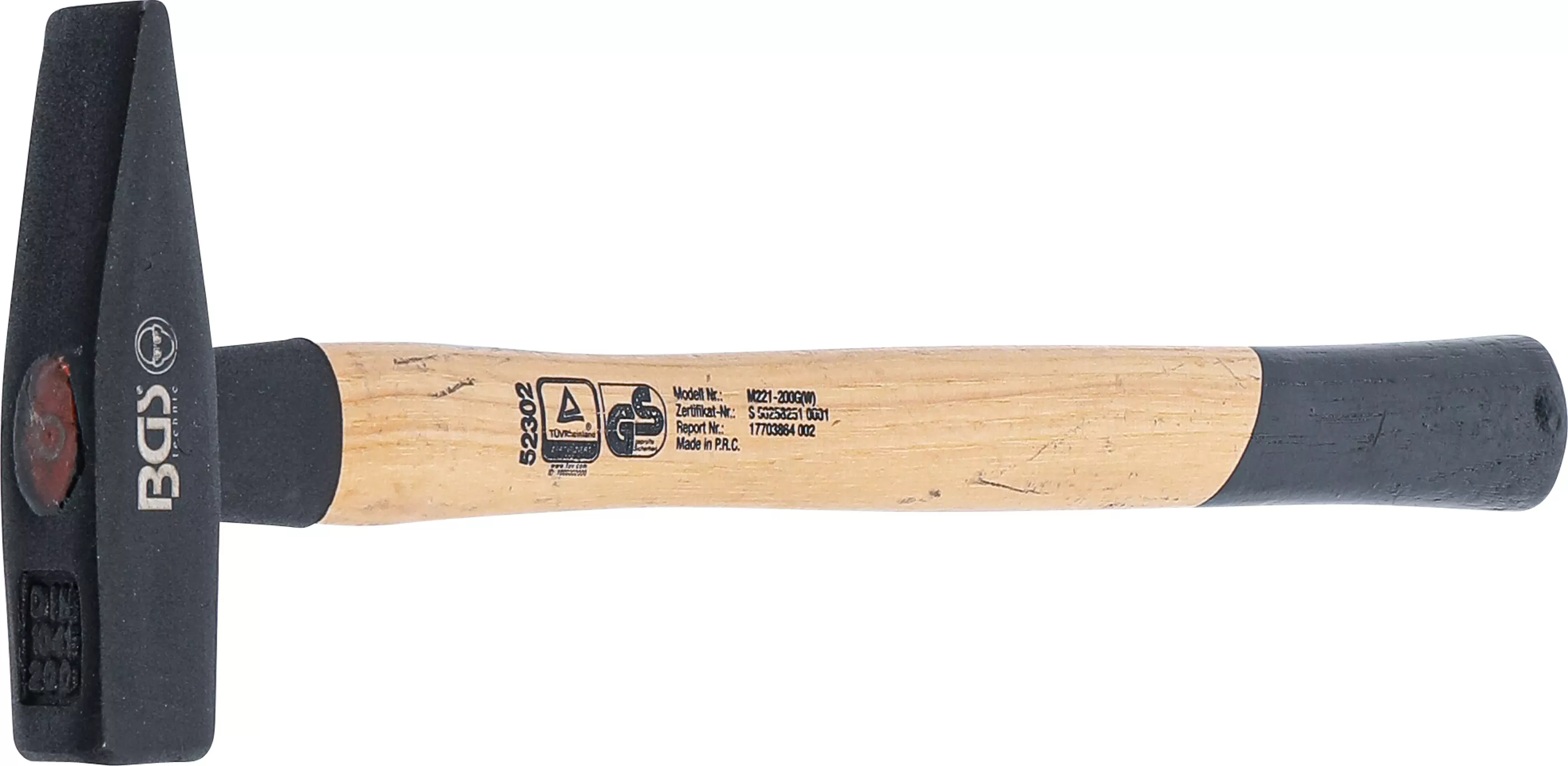 Schlosserhammer | Hickory-Stiel | DIN 1041 | 200 g