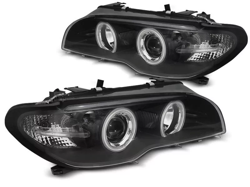 XENON HEADLIGHTS ANGEL EYES CCFL BLACK fits BMW E46 04.03-06 COUPE CABRIO