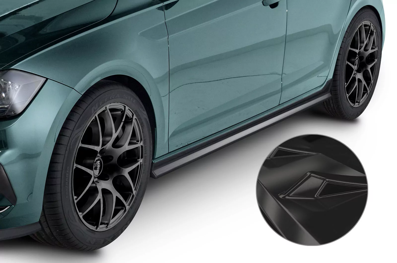 Seitenschweller für VW Polo VI 2G Typ AW Glossy (schwarz hochglanz)