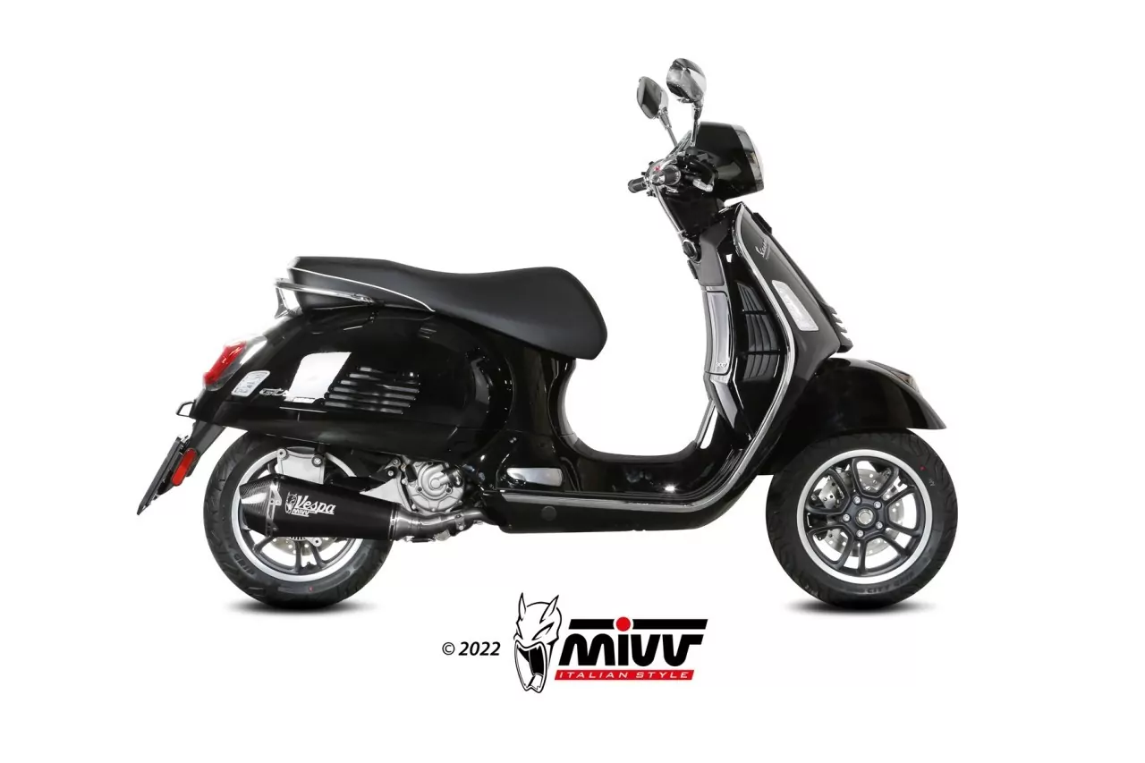 MIVV DELTA RACE Edelstahl Schwarz PIAGGIO VESPA GTS 300 21-23