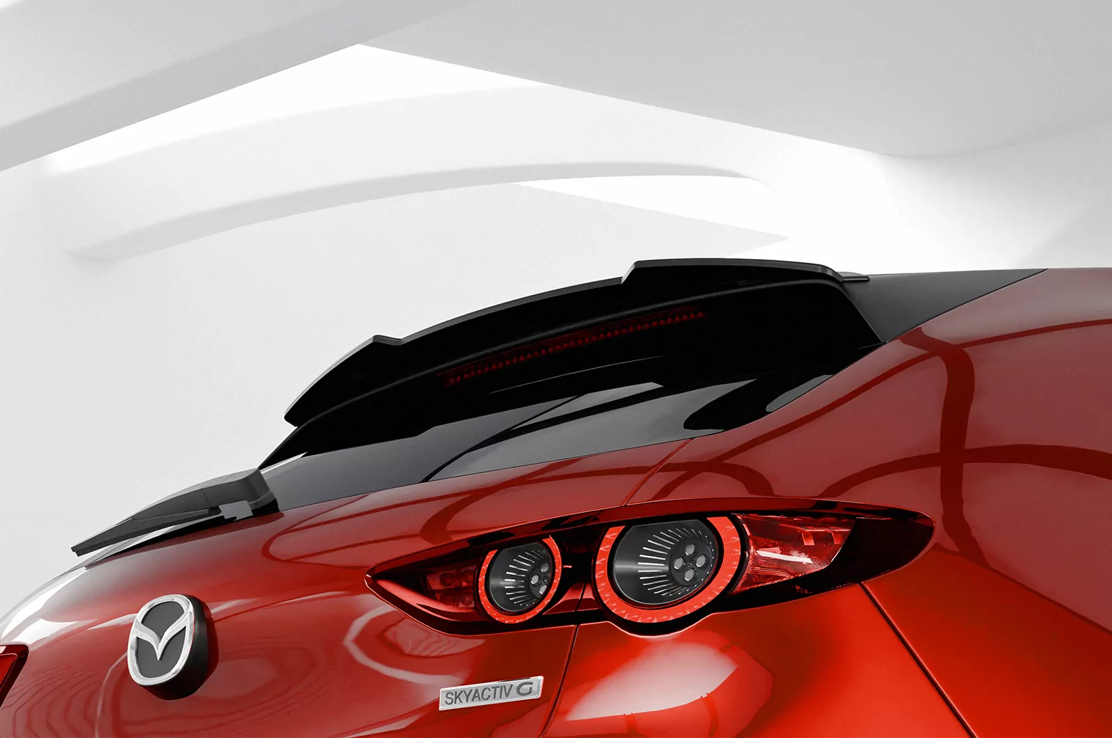 Heckflügel mit ABE für Mazda 3 (Typ BP) Schrägheck HF894 Schwarz Strukturiert