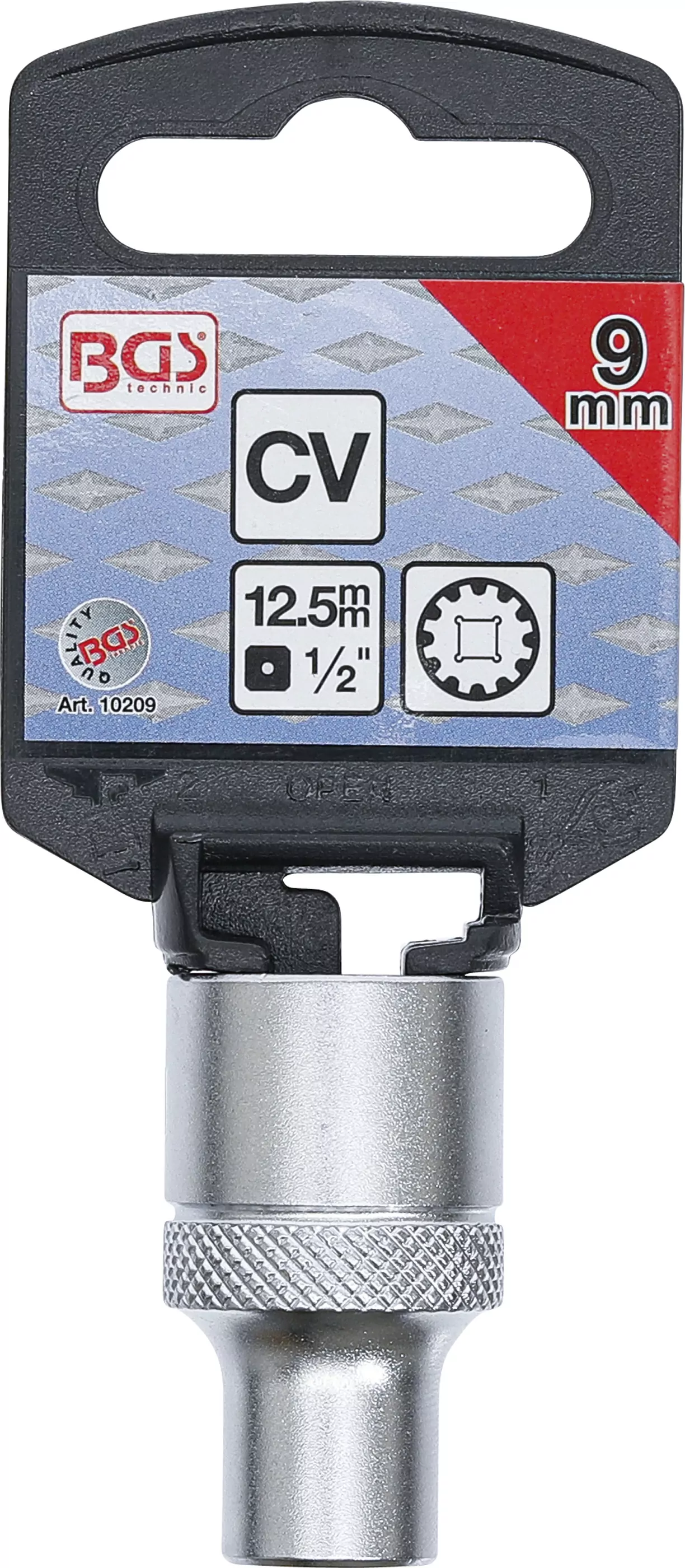 Steckschlüssel-Einsatz Gear Lock | Antrieb Innenvierkant 12,5 mm (1/2") | SW 9 mm