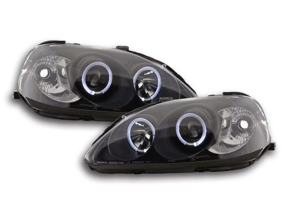 Scheinwerfer Set Honda Civic Coupe/Civic 4-trg. Bj. 99-00 schwarz