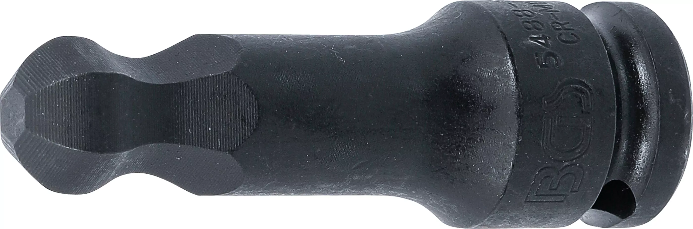 Kraft-Bit-Einsatz | Länge 75 mm | Antrieb Innenvierkant 12,5 mm (1/2") | Innensechskant mit Kugelkopf 15 mm