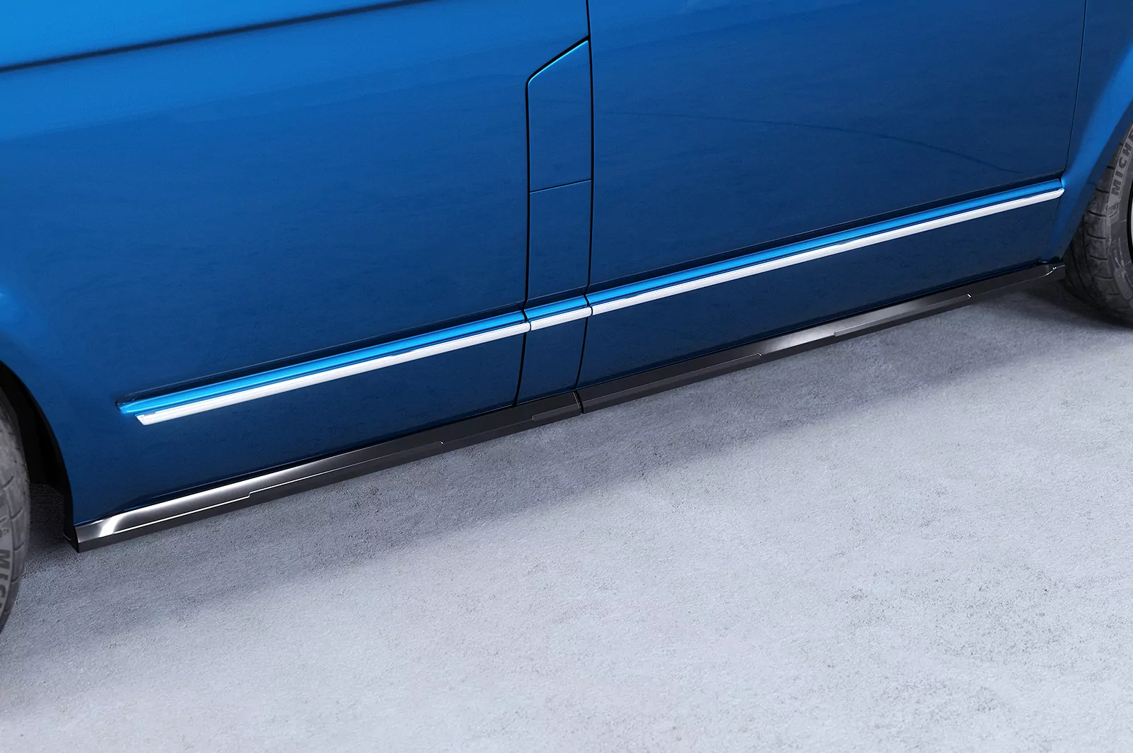 Seitenschweller für VW T5 / T6 / T6.1 Bus SS476 Schwarz Strukturiert