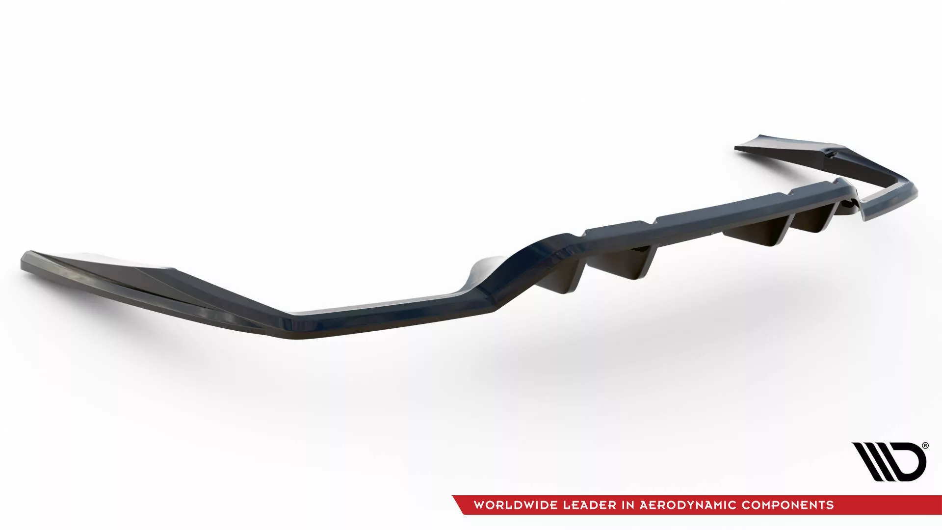 Hinten Splitter (mit Einem Vertikalem Balken) Mercedes-AMG C43 Coupe / Cabrio C205 Facelift / A205 Facelift Schwarz Hochglanz