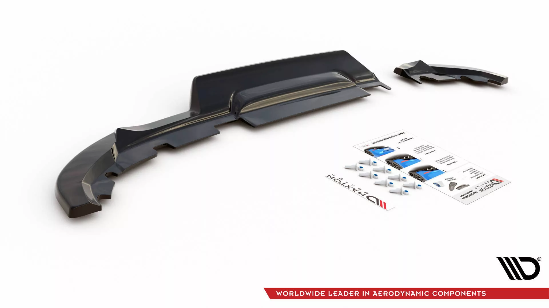 Hinten Splitter (mit Einem Vertikalem Balken) Renault Clio Mk5 Schwarz Hochglanz