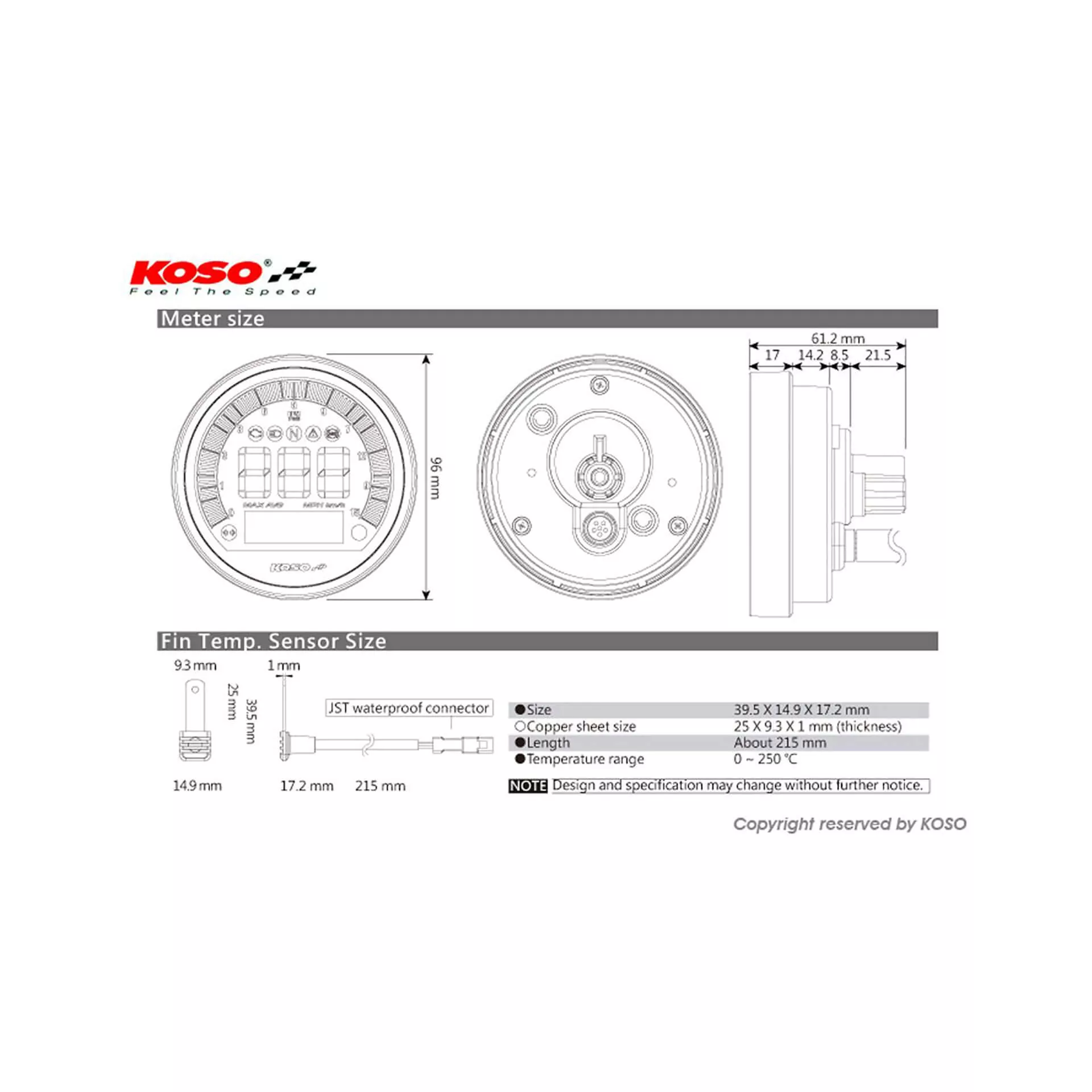 KOSO Drehzahlmesser/Tachometer, BMW RnineT 2017- mit ABE