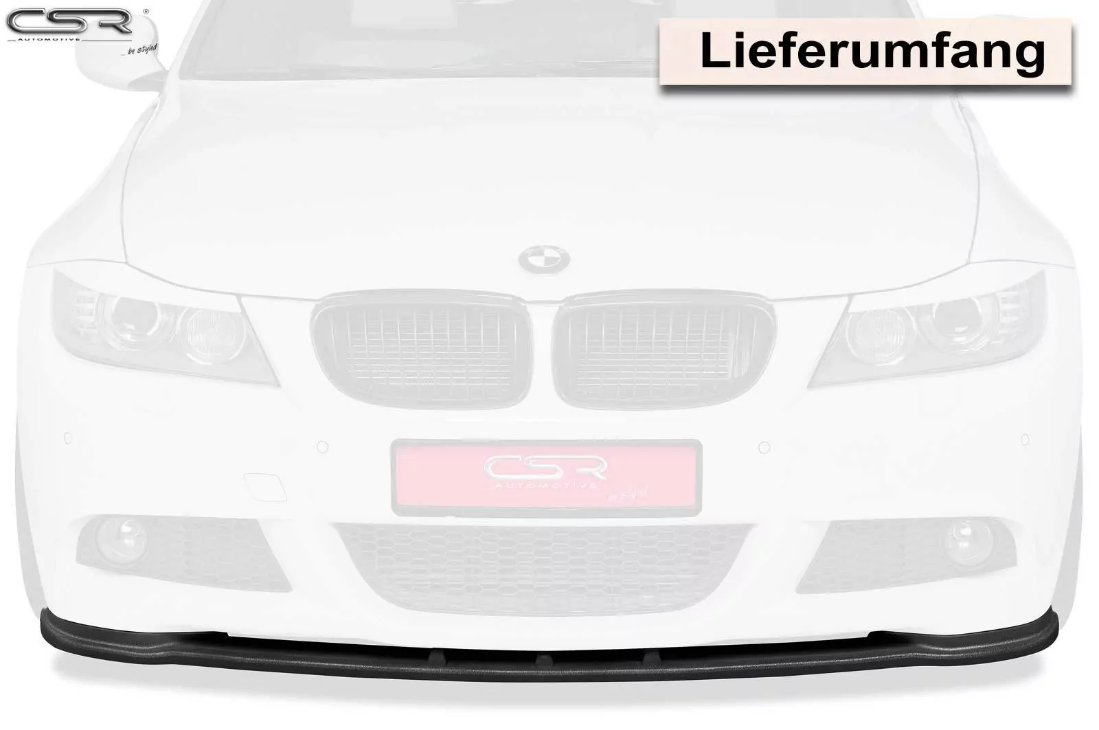 Cup-Spoilerlippe mit ABE für BMW 3er E90 / E91 CSL168-M Carbon Look (matt)