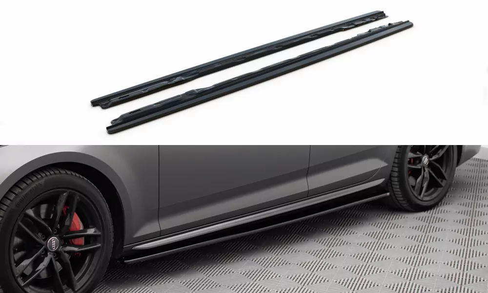 Seitenschweller Ansatz Passend Für Passend Für Audi A4 B9 S-Line Schwarz Hochglanz Schwarz Hochglanz
