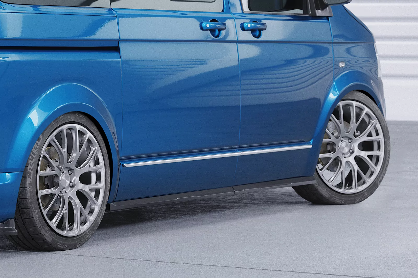 Seitenschweller für VW T5 / T6 / T6.1 Bus SS476 Schwarz Strukturiert