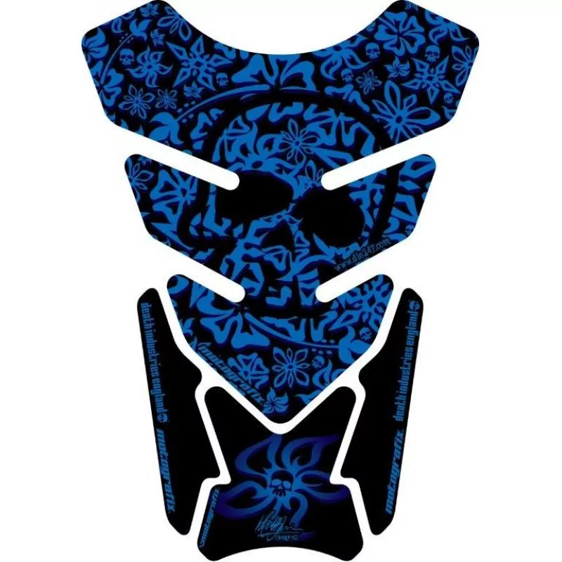 Motografix Hawaiian Aloha Skull Design Blue 3D Gel Tankpad Protector ST076B