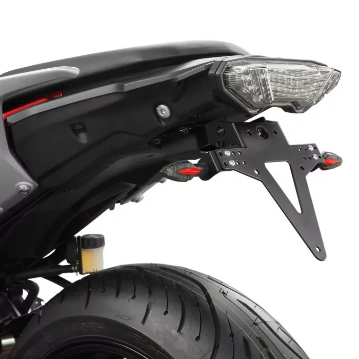 Kennzeichenhalter Yamaha Mt 07 Tracer, Bj. 16-18, Verstellbar, Schwarz, Inkl. Reflektorhalter