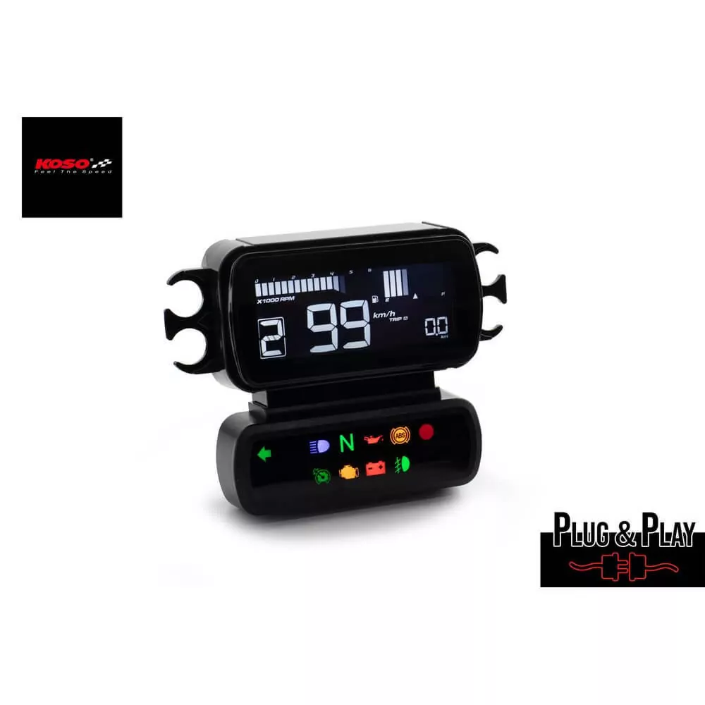 KOSO D2 Multifunktions Meter passend für HD ® Streetbob 2018+ mit ABE