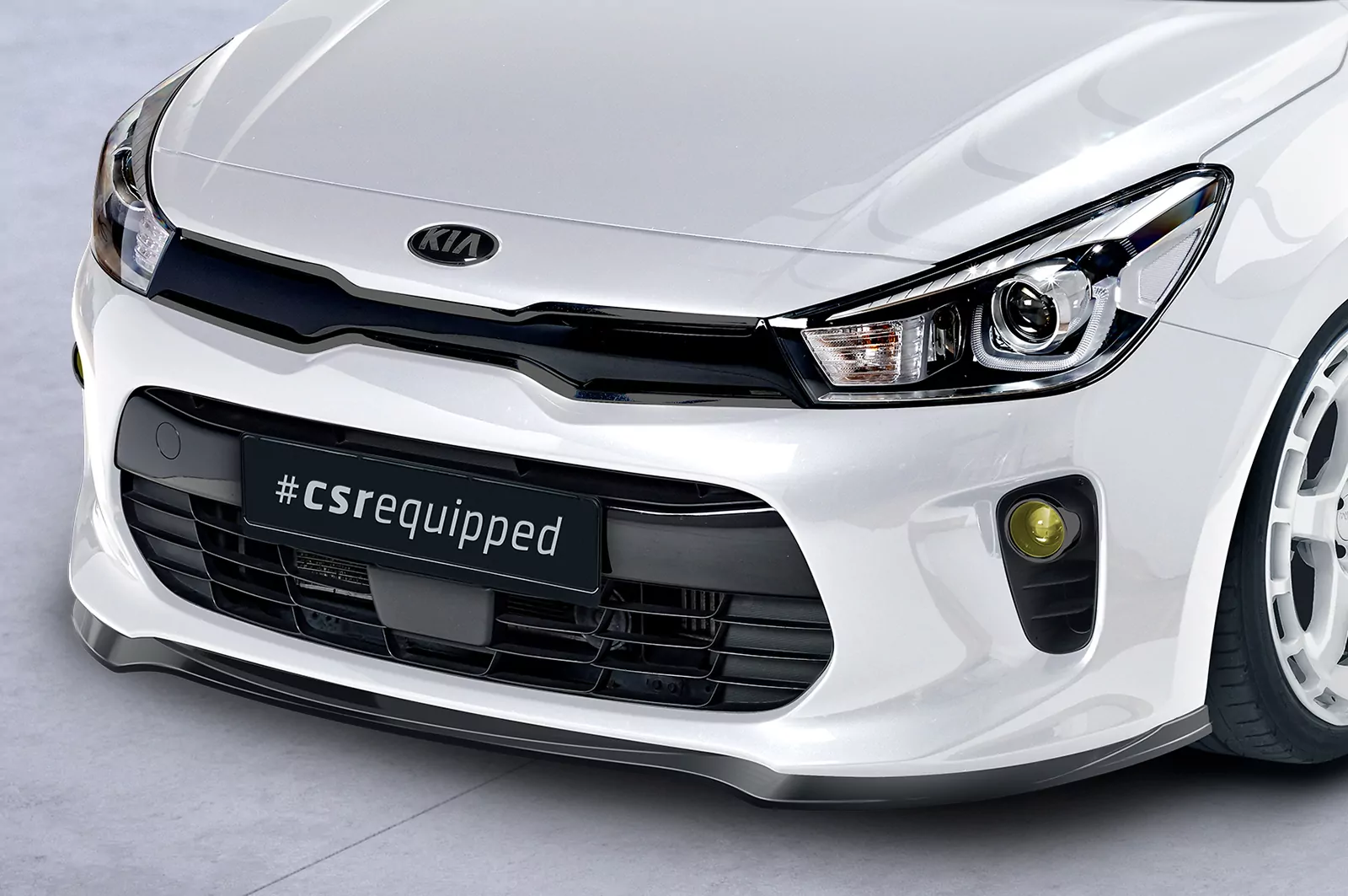 Cup-Spoilerlippe mit ABE für Kia Rio 4 (YB) vor Facelift CSL585 Schwarz Strukturiert