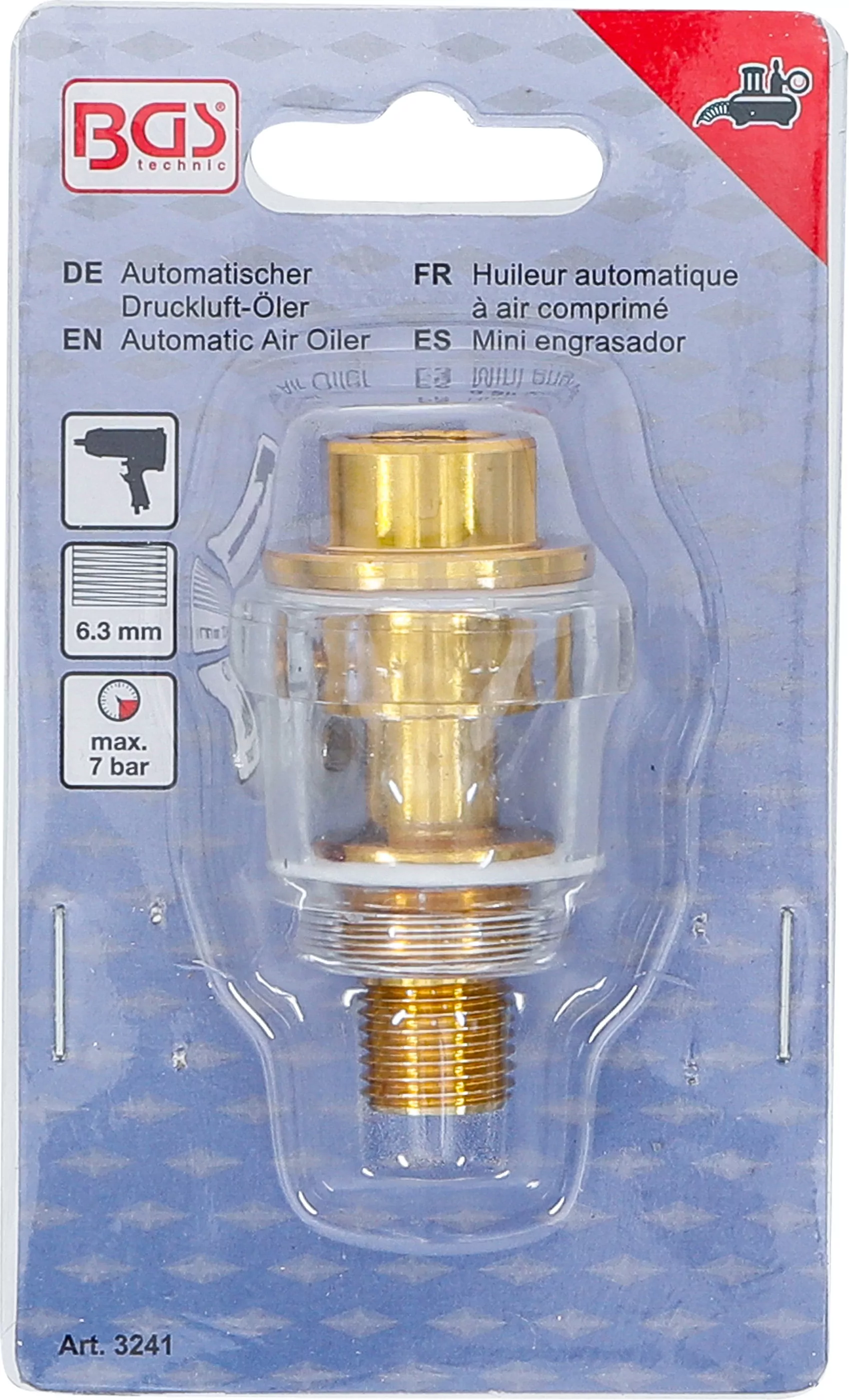 Automatischer Druckluft-Öler | Schlauchanschluss 6,3 mm (1/4")