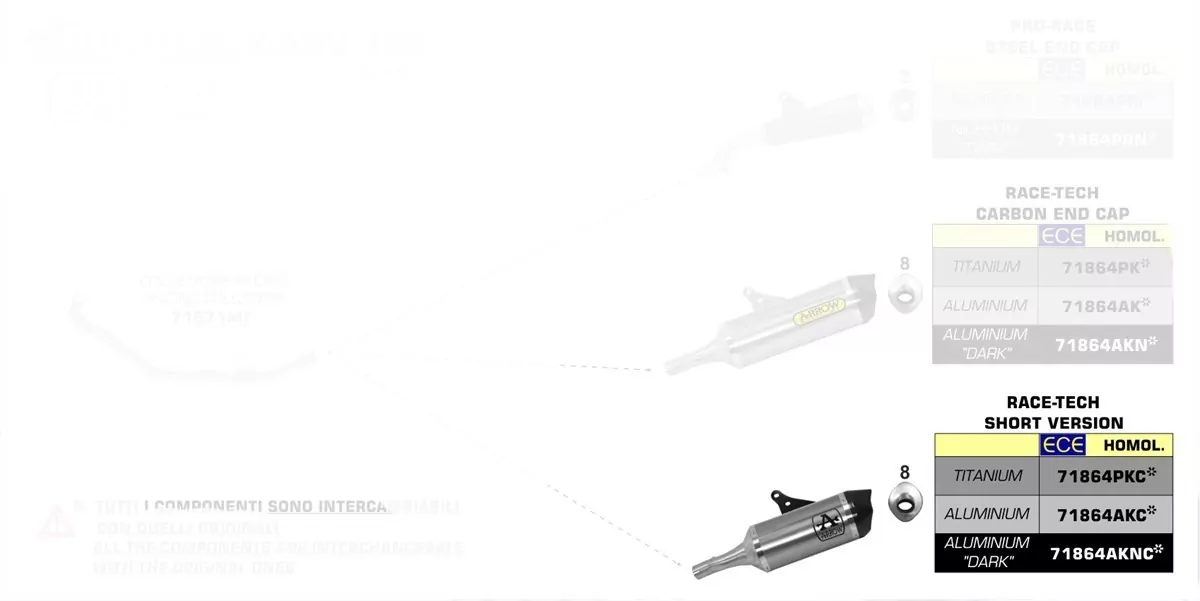 Arrow Race Tech Titan -kurze Version- HONDA X-ADV 750 17-23