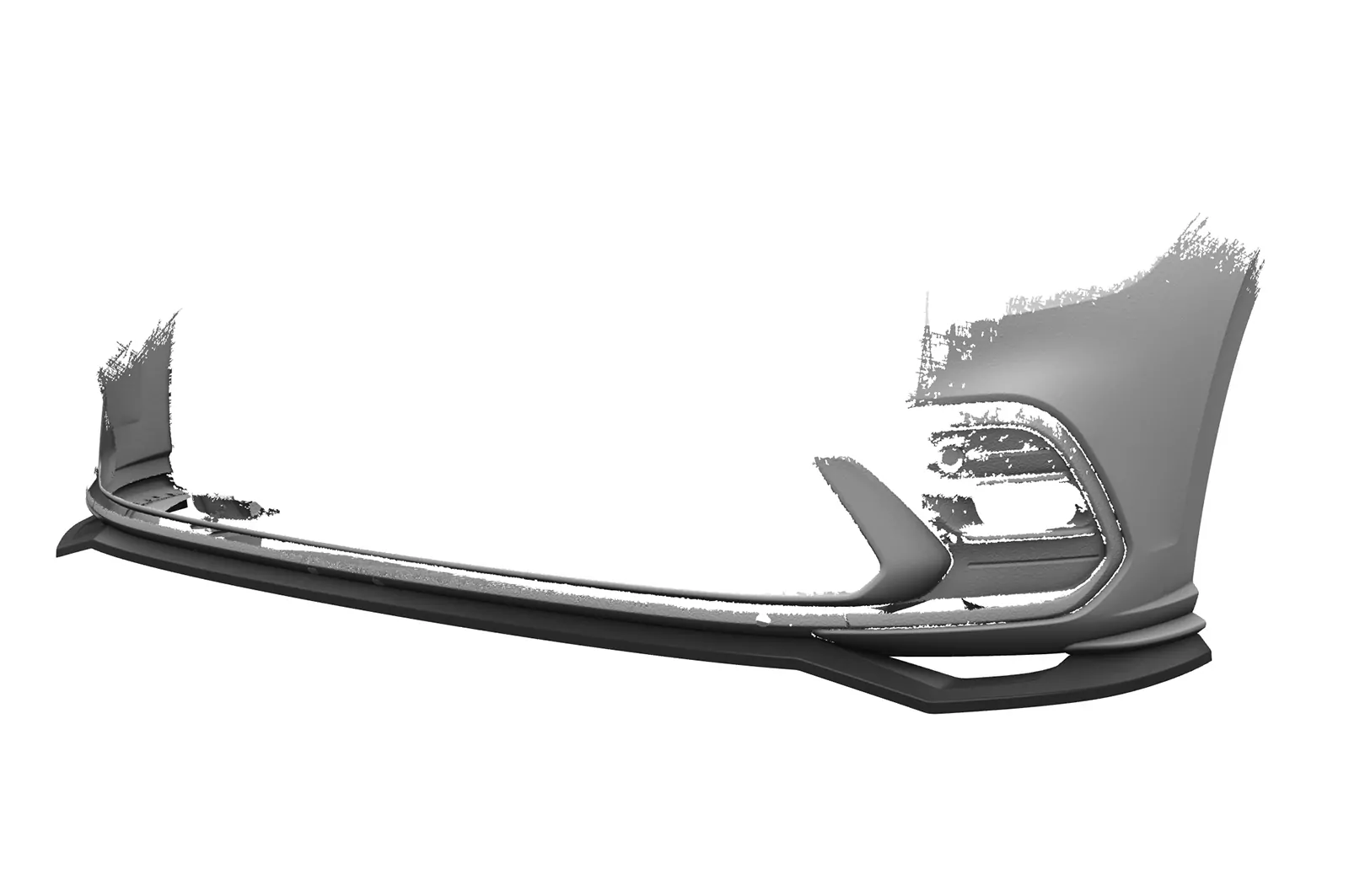 Cup-Spoilerlippe mit ABE für VW Polo 6 2G (Typ AW) GTI / R-Line CSL622 Schwarz Strukturiert