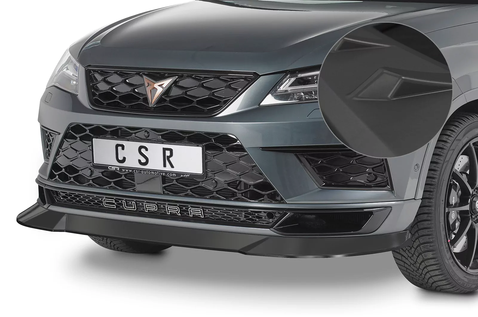 Cup-Spoilerlippe mit ABE für Cupra Ateca Lackierfreundlich (schwarz matt)