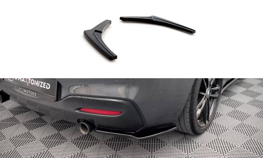 Heck Ansatz Flaps Diffusor Passend Für Diffusor V.2 Passend Für BMW 1er F20/F21 M-POWER FL Schwarz Hochglanz Schwarz Hochglanz