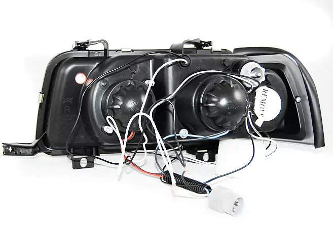 HEADLIGHTS ANGEL EYES BLACK fits AUDI 80 B4 09.91-04.96  