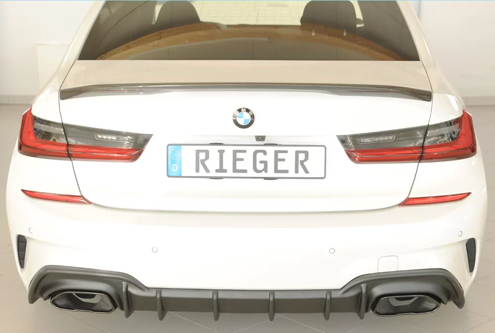 Rieger Heckeinsatz (für Fzg. mit AHK) matt schwarz für BMW 3er G21  (G3K) Touring 03.19-06.22 (bis Facelift)