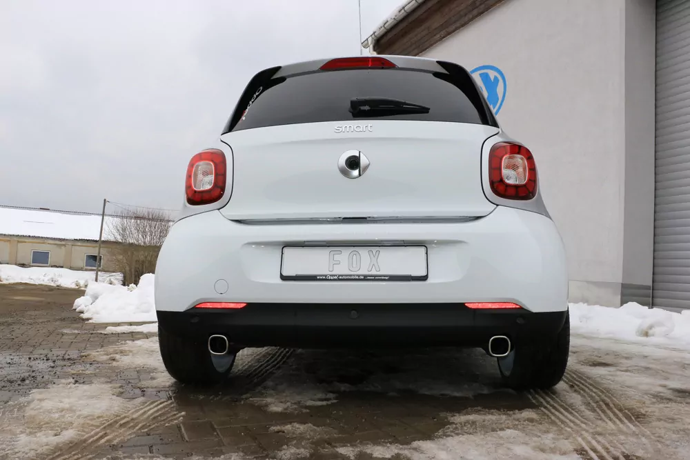Smart Forfour 453  Endschalldämpfer quer Ausgang rechts/links inkl. Flexstück - 78x75 Typ 70 rechts/links