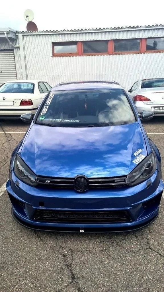 Cup Spoilerlippe Front Ansatz Passend Für VW GOLF 6 (für R400 Stoßstange) Schwarz Hochglanz