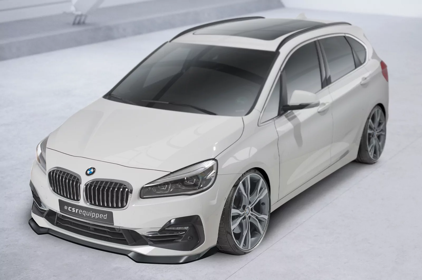 Cup-Spoilerlippe mit ABE für BMW 2er (F45) Active Tourer CSL623 Schwarz Strukturiert