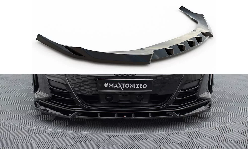 Front Ansatz V.1 Für Audi E-Tron GT / RS GT Mk1 Schwarz Hochglanz