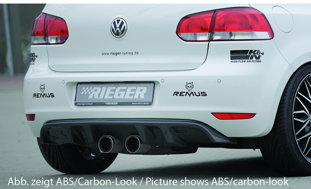 Rieger Heckeinsatz (GBL-59514) für VW Golf 6 - 5-tür. 10.08- schwarz glanz