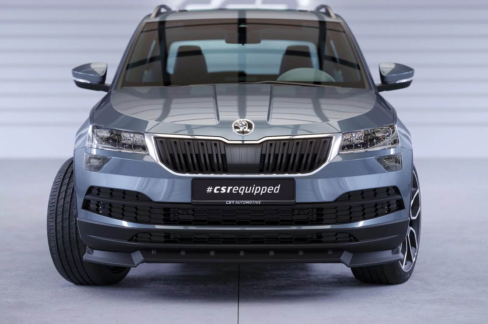 Cup-Spoilerlippe mit ABE für Skoda Karoq CSL495 Schwarz Strukturiert